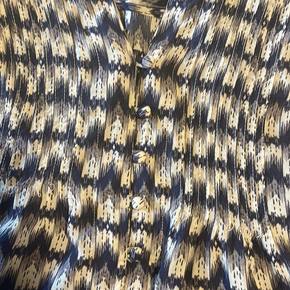 Anthropologie Maeve Petunia pintuck button front blouse blue small - Picture 4 of 7